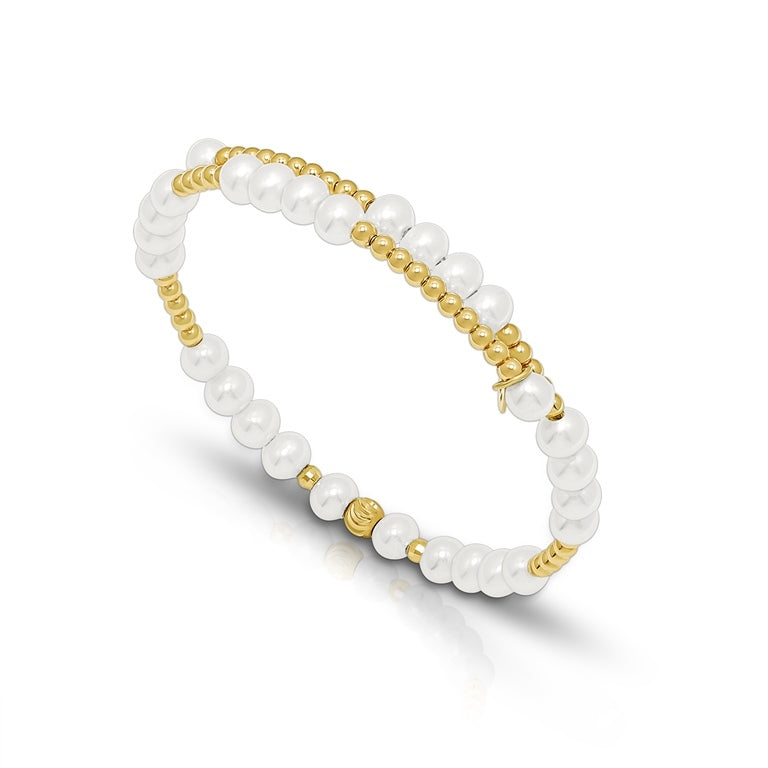 Sakura Fresh Water Pearl Golden Duet Bangle