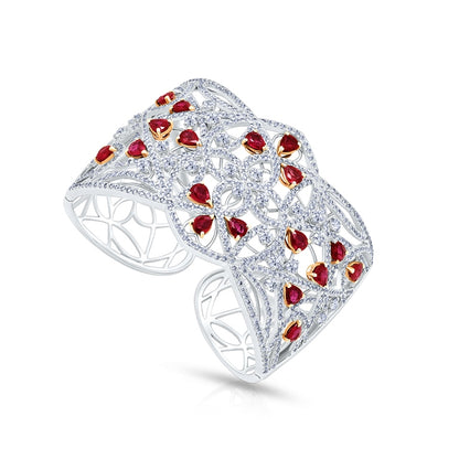Timeless Twinkle: Ruby & Diamond Red Carpet Bangle