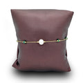 Fresh Water Pearl Bracelet with Green Beads in 18 Yellow Gold