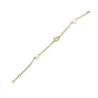Kimono Pearl Bracelet in 18K Yellow Gold