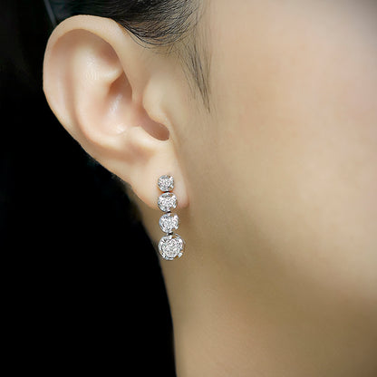 Tennis Graduated Diamond Drop Earrings