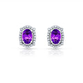 Precious Oval Shaped Amethyst Earrings