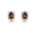 Precious Oval Shaped Smoky Quartz Earrings