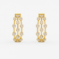 Amara 3 line Diamond Earring in 18K Yellow Gold