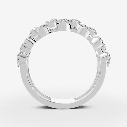 Amara 3 Line Diamond Ring in 18K White Gold
