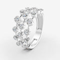 Amara 3 Line Diamond Ring in 18K White Gold