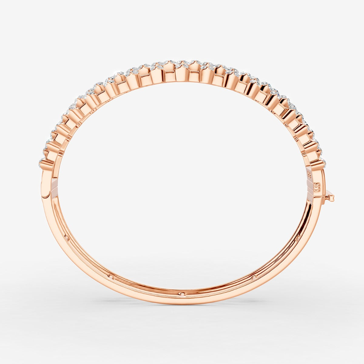 Amara 4 Line Diamond Bangle - Rose Gold