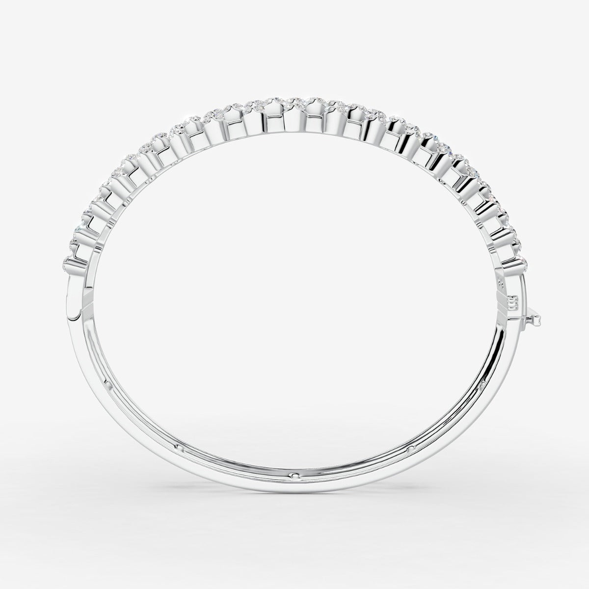 Amara 4 Line Diamond Bangle - White Gold