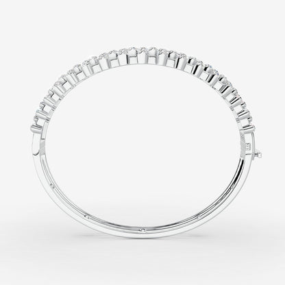 Amara 4 Line Diamond Bangle - White Gold