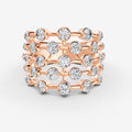 Amara 5 Line Diamond Ring in 18K Rose Gold