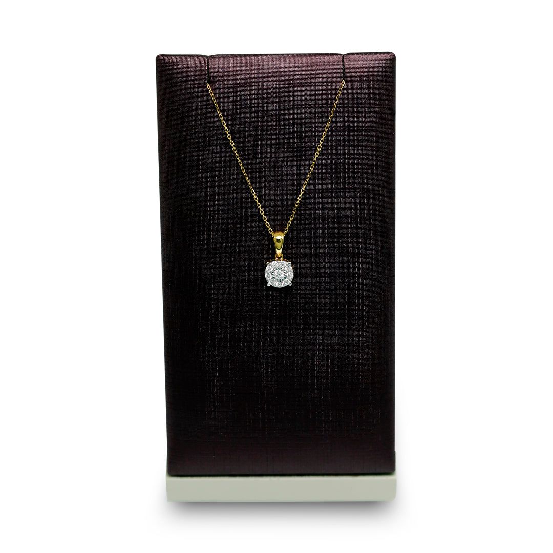 Daily wear diamond pendant in 18K yellow gold-1.5