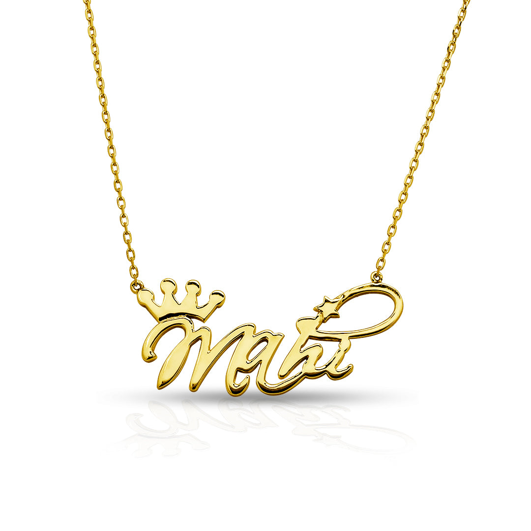 Personalised Name Pendant in plain 18 Karat Gold