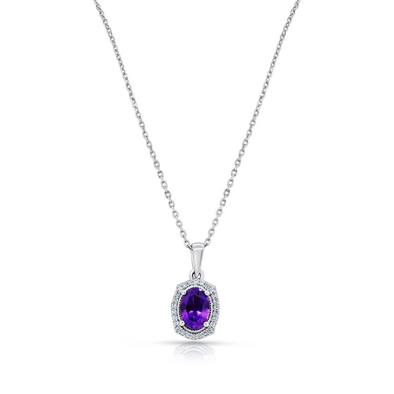 Precious Oval Shaped Amethyst Pendant