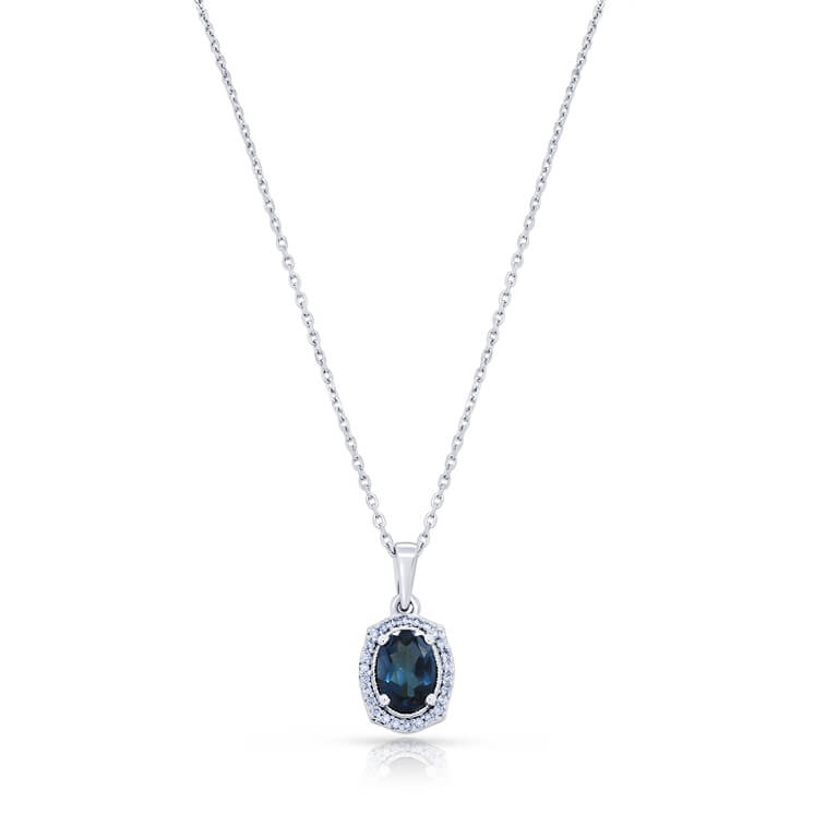 Precious Oval Shaped Blue Topaz Pendant