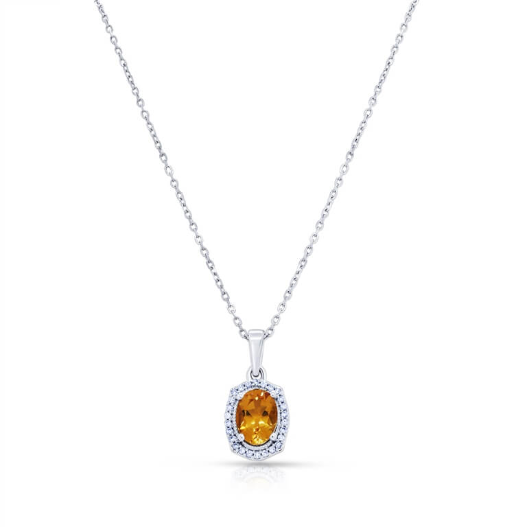 Precious Oval Shaped Citrine Pendant