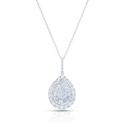 Mirage Diamond Pear Pendant in White Gold