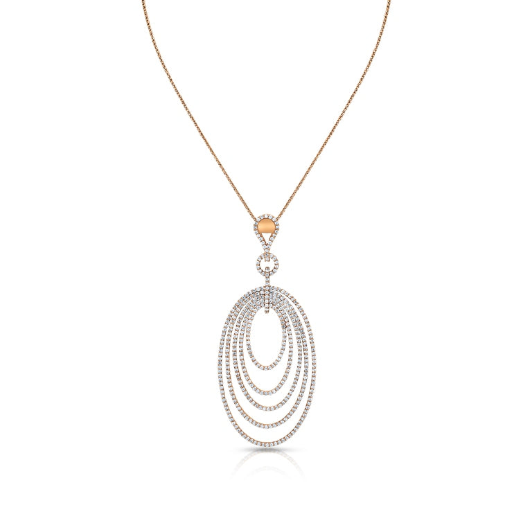 Rose Gold Elegance: Oval Shaped Fancy Pendant