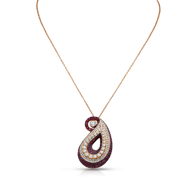 Fancy Ruby & Diamonds: Red Carpet Pendant