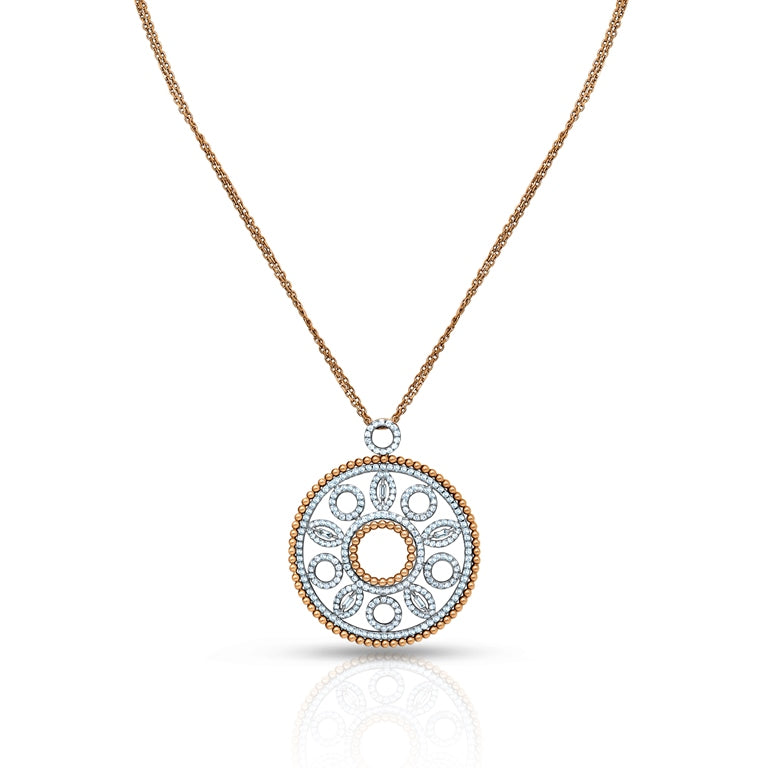 Two Tone Fancy Round Shaped Pendant