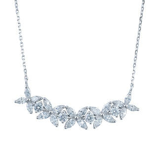 Red Carpet Round and Marquise Diamond Flower Necklet