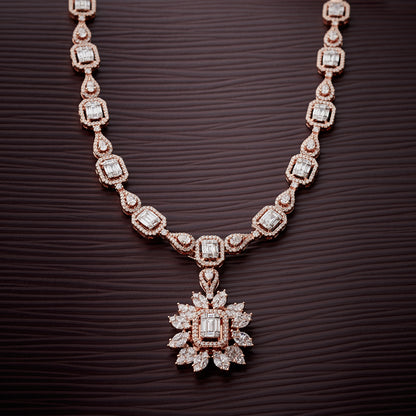 Red Carpet Rose Gold Diamond Sunburst Necklace