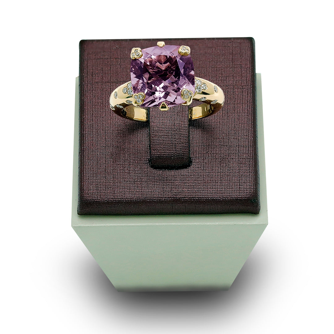 Precious Amethyst & Diamond Band Ring