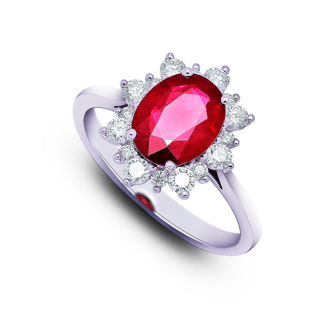 Precious Ruby & Solitaire Ring - ST2