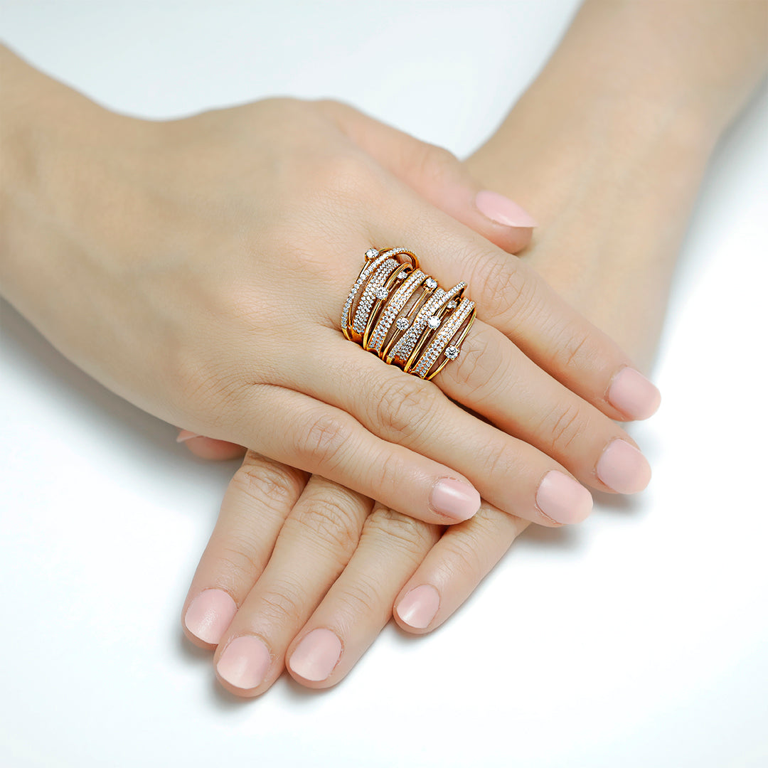 Midnight Rose Pave Diamond Band