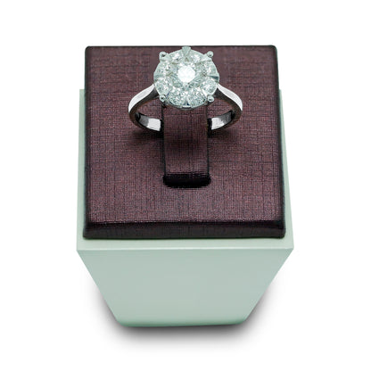5 carat look diamond ring in 18K gold