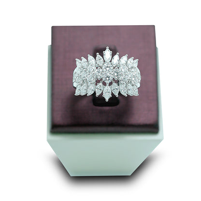 Red Carpet Round and Marquise Diamond Cluster Ring