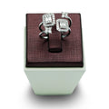 Mirage Emerald Cut Twin Head Diamond Ring with Flowers