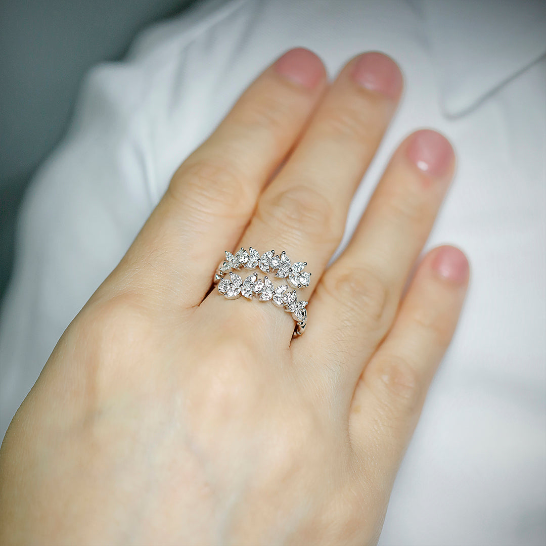 Red Carpet Round and Marquise Diamond Overlap Ring