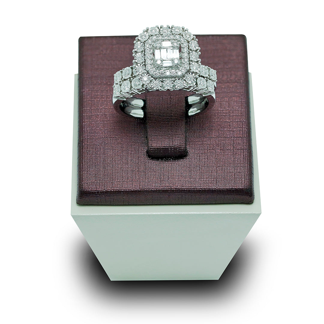 Diamond Halo Engagement & Wedding Bands in 18K White Gold - Love Bands