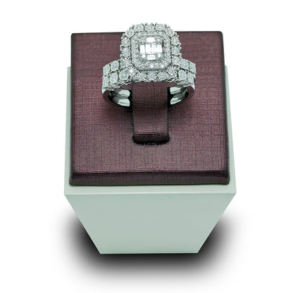 Diamond Halo Engagement & Wedding Bands in 18K White Gold - Love Bands