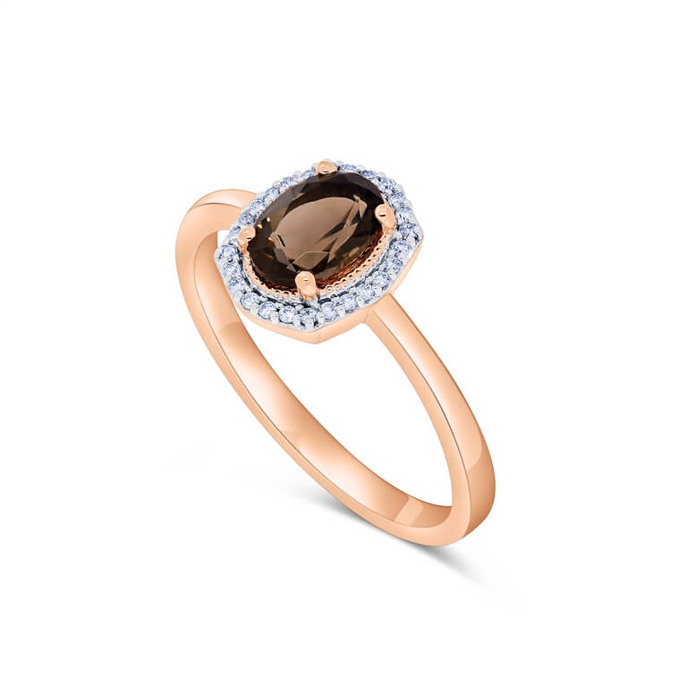 Precious Oval Shaped Smoky Quartz Ring