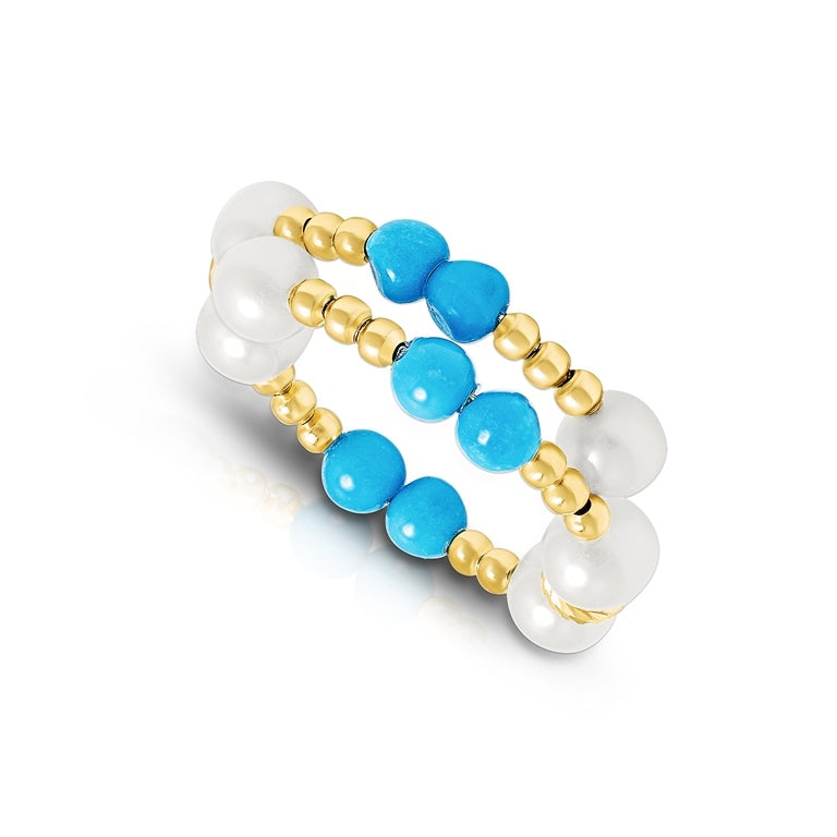 Sakura Pearl & Turquoise Harmony Ring