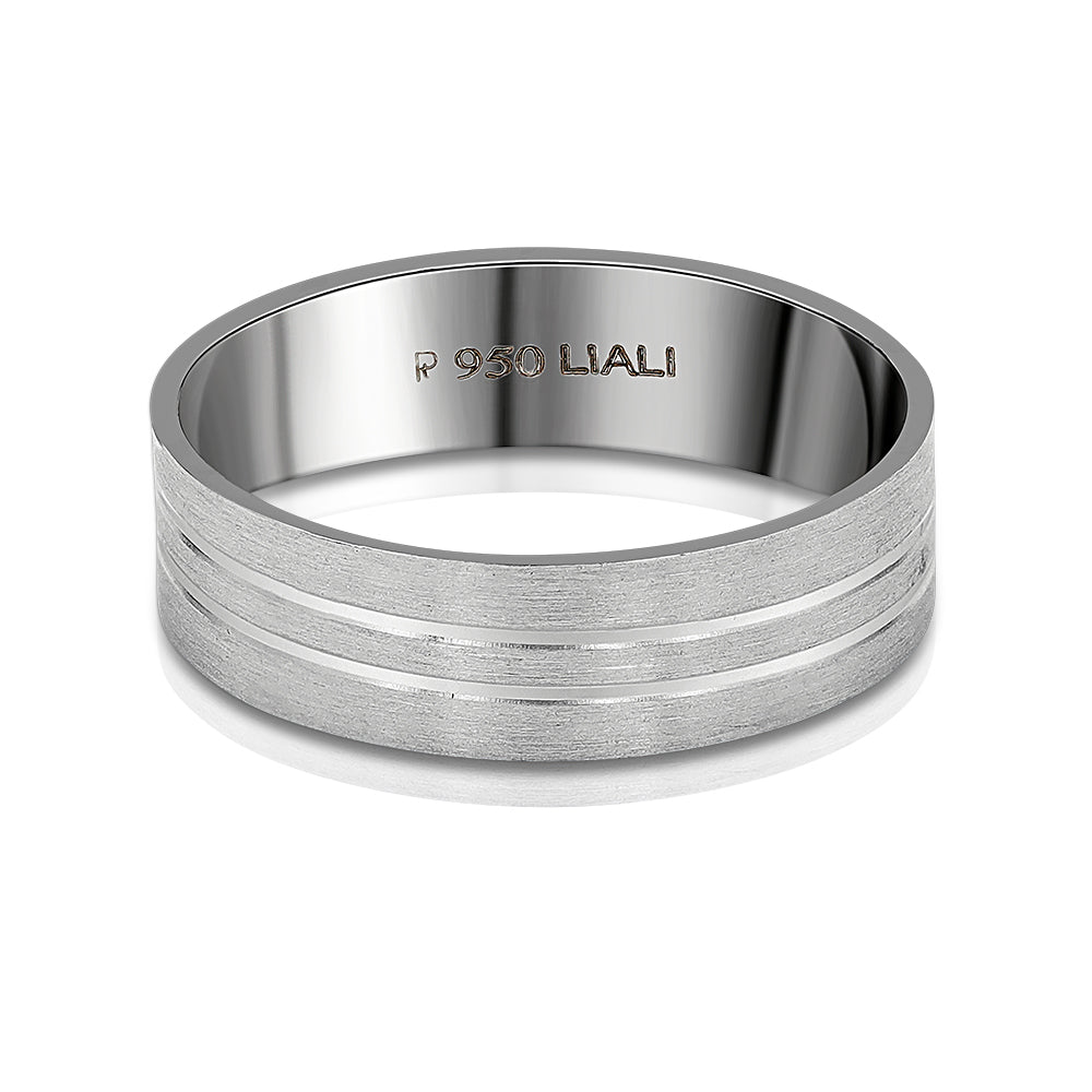 Men's Platinum Ring with Dual Stripe