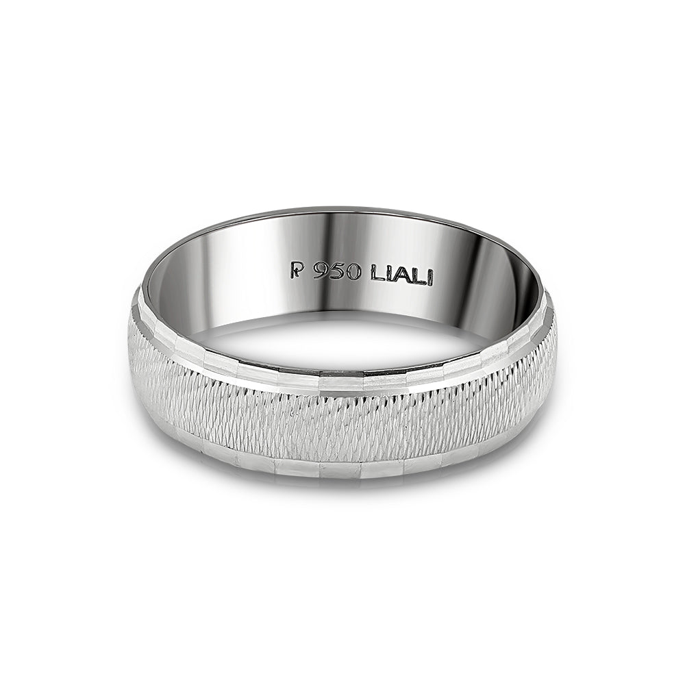 Men's Textured Platinum Ring
