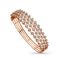 Amara 4 Line Diamond Bangle - Rose Gold