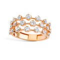 Amara 3 Line Diamond Ring in 18K Rose Gold
