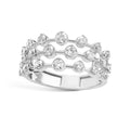 Amara 3 Line Diamond Ring in 18K White Gold
