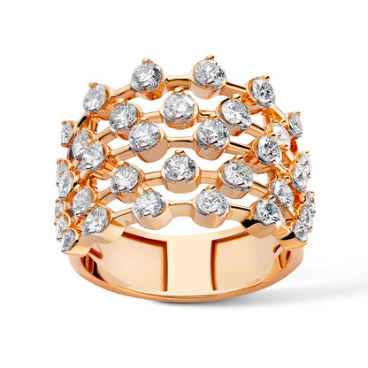 Amara 5 Line Diamond Ring in 18K Rose Gold
