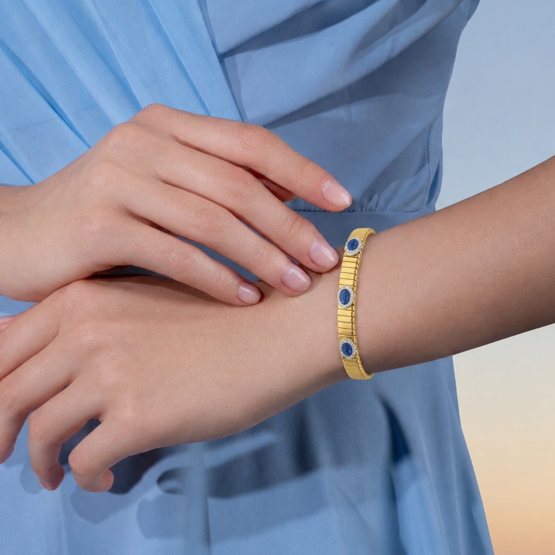 Tessitore Elegance Tubogas Bangle with Sapphires & Diamonds