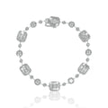 Mirage Emerald Cut & Round Diamond Bracelet in 18K White Gold