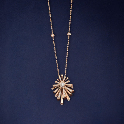 Carine Single Strings Starburst Diamond Pendant - Large