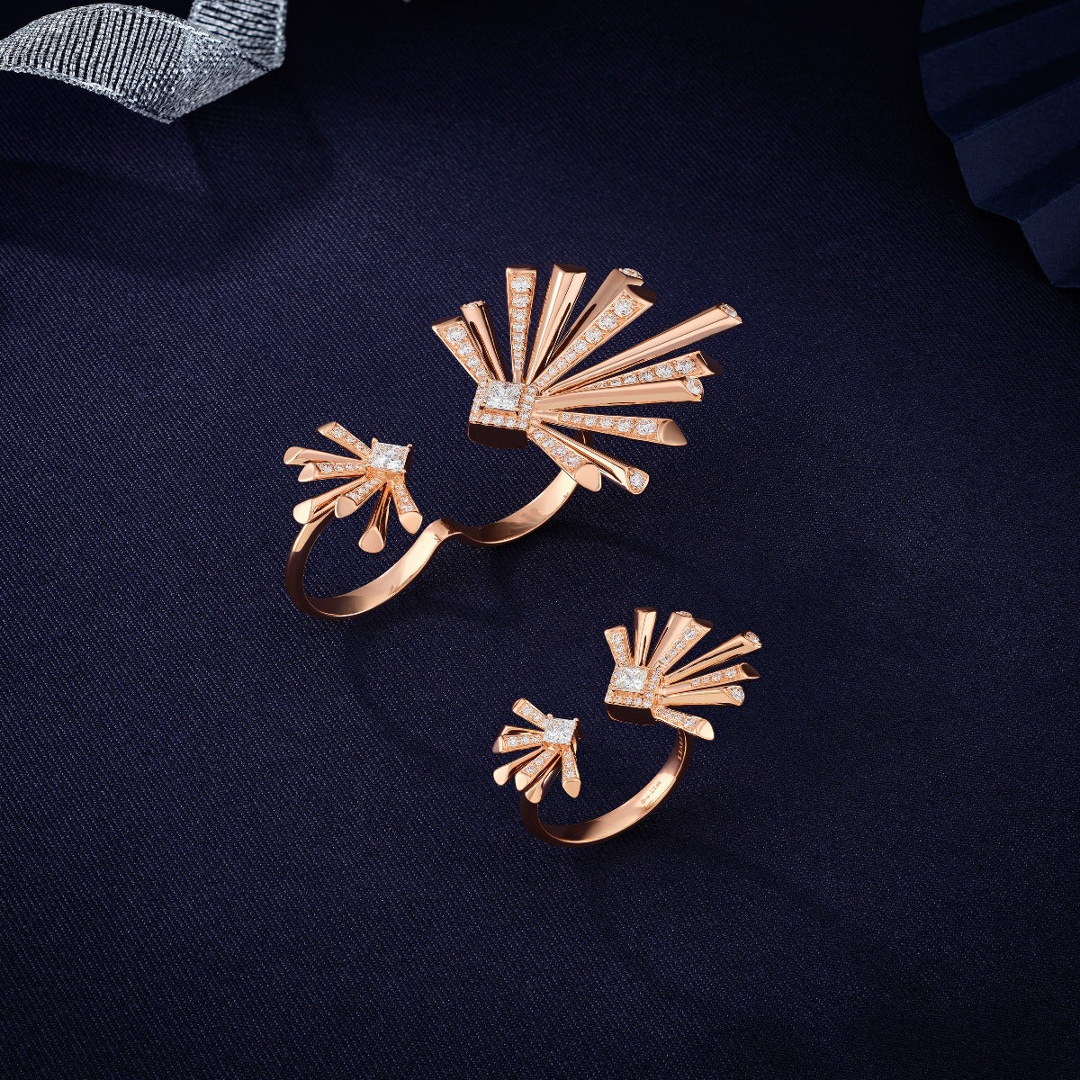 Carine Twin Starburst Diamond Ring