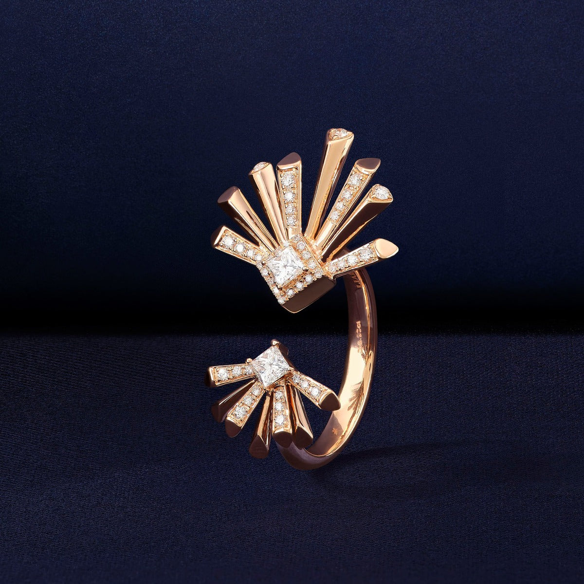 Carine Twin Starburst Diamond Ring