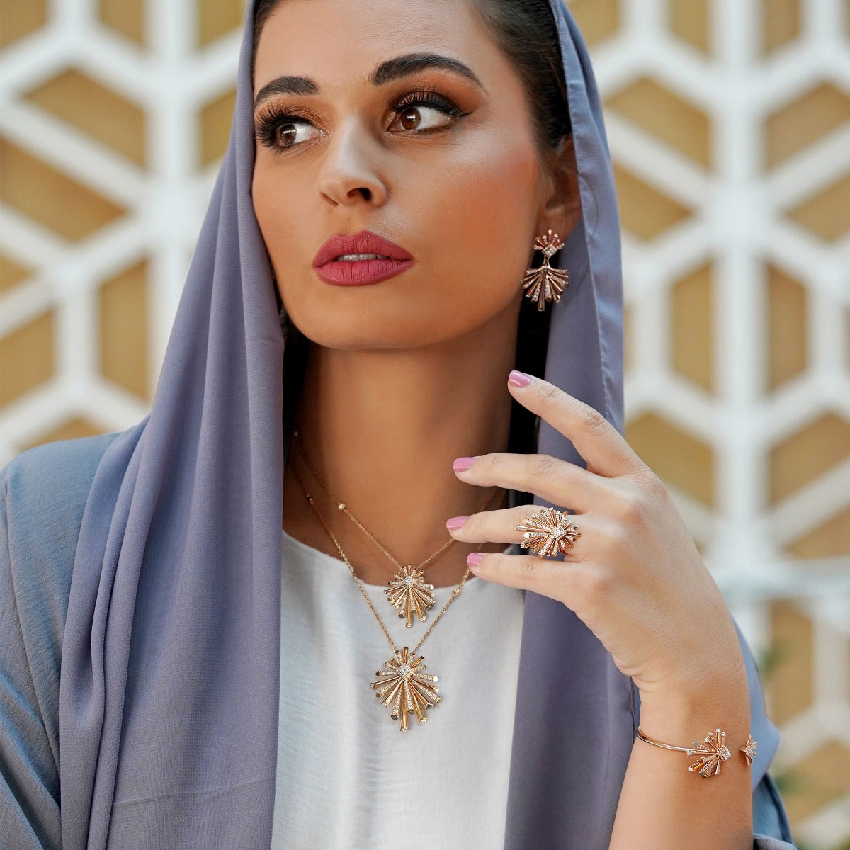 Carine Single Starburst Diamond Ring