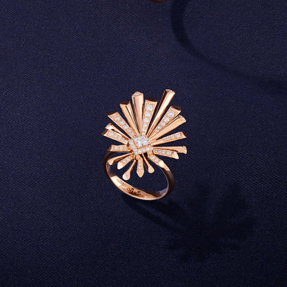 Carine Single Starburst Diamond Ring