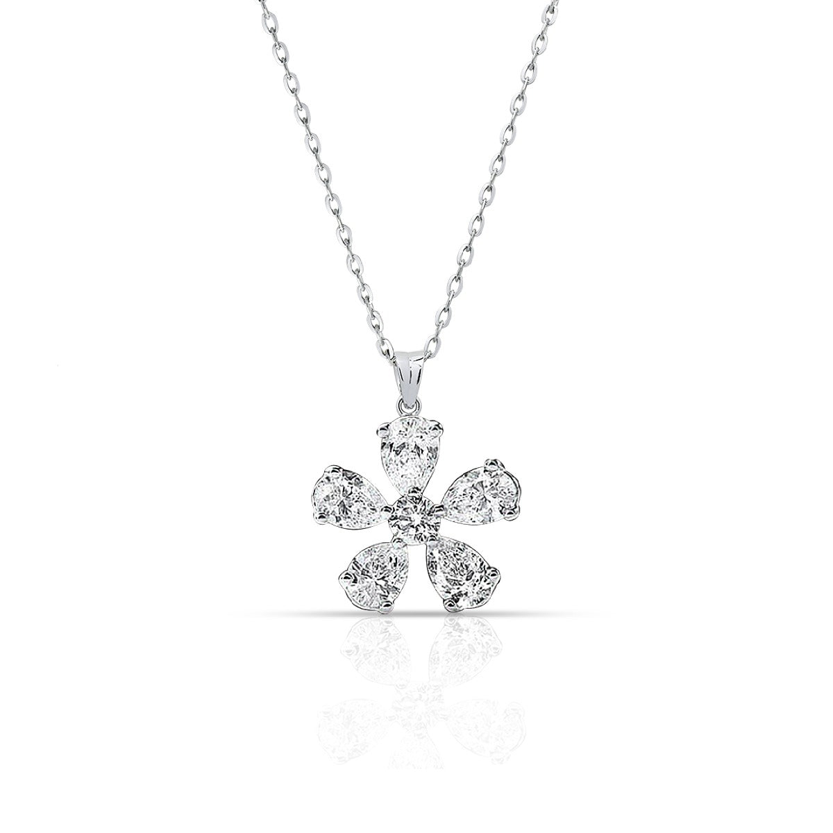 Red Carpet 5 Petals Flower Diamond Pendant